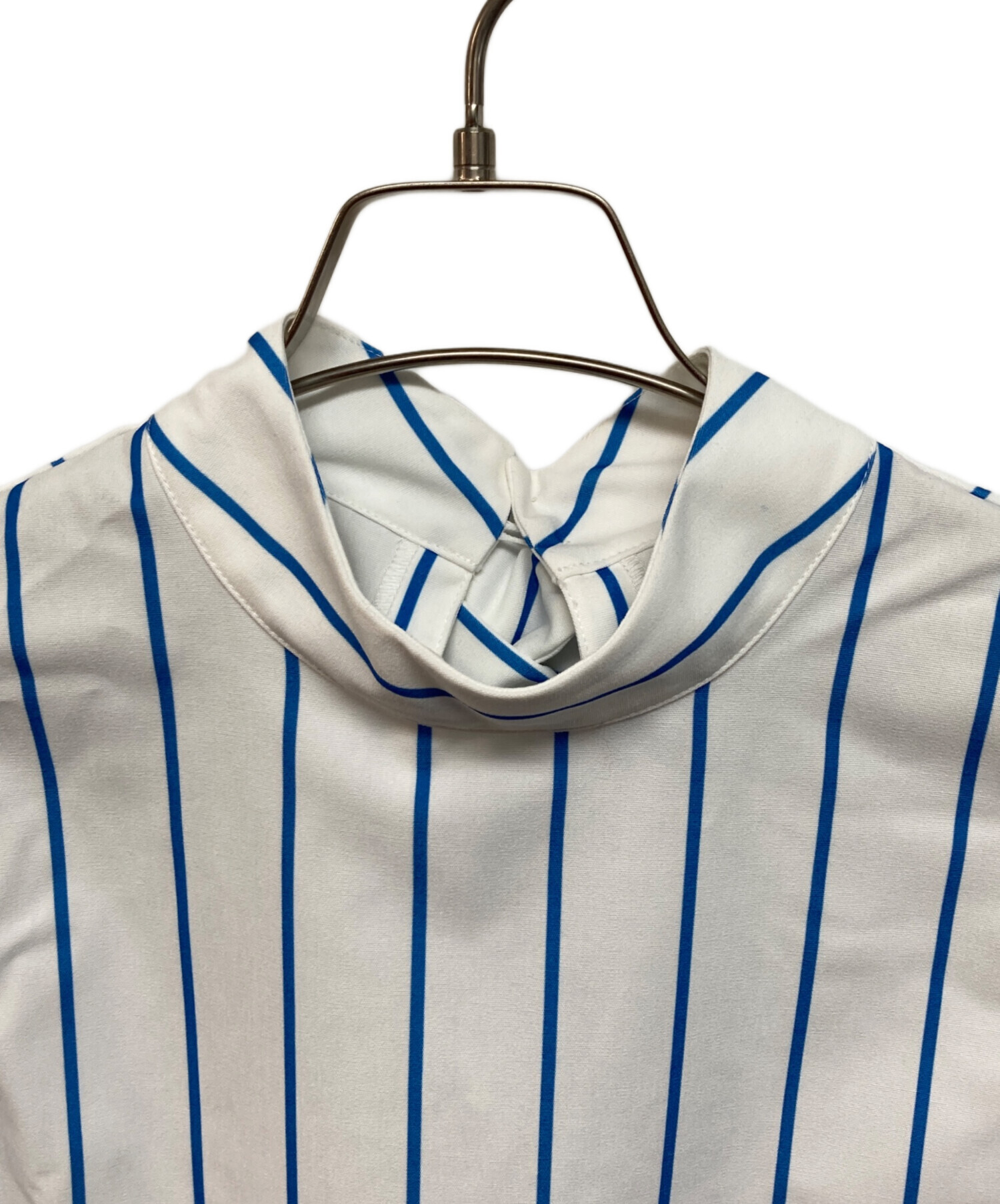 中古・古着通販】BLUE PALANG (ブルーパラン) STRIPED RIBBON BLOUSE 