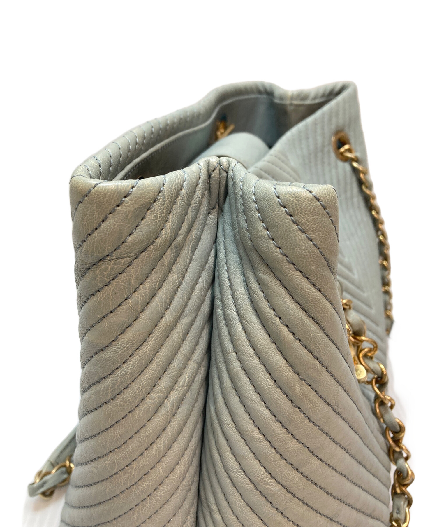 中古・古着通販】CHANEL (シャネル) Vステッチ チェーントートバッグ