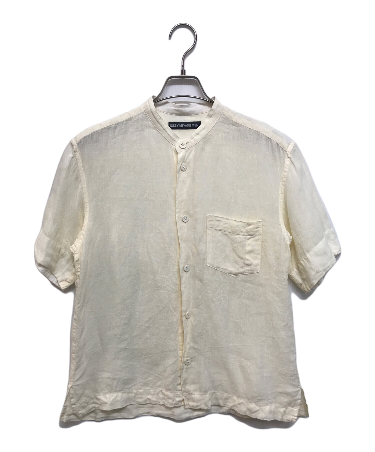 中古・古着通販】ISSEY MIYAKE (イッセイミヤケ) リネン半袖シャツ 
