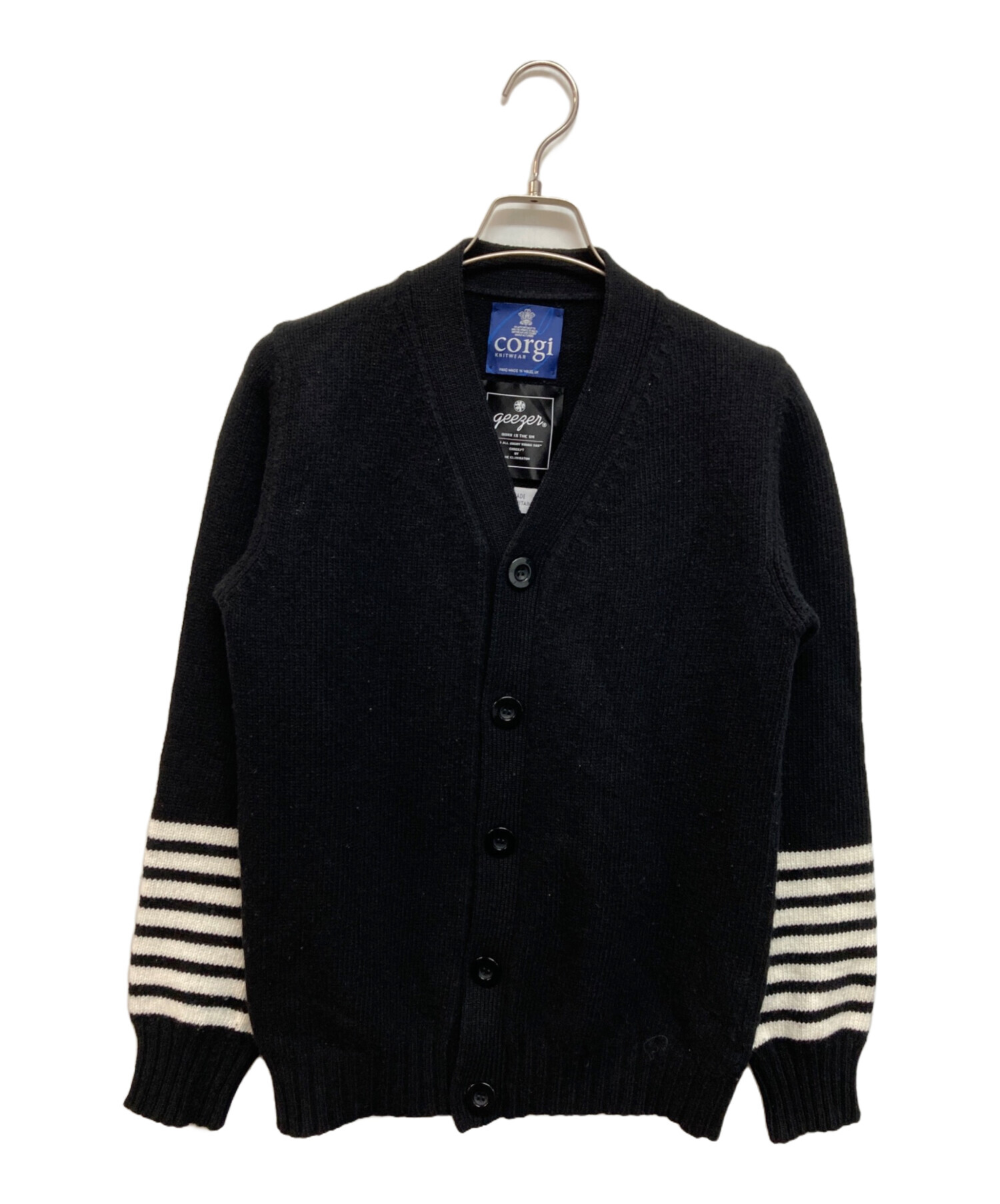 Corgi コーギー カーディガン メンズ 【古着】【中古】 中古・古着通販】CORGI (コーギ) 袖ボーダーニットカーディガン