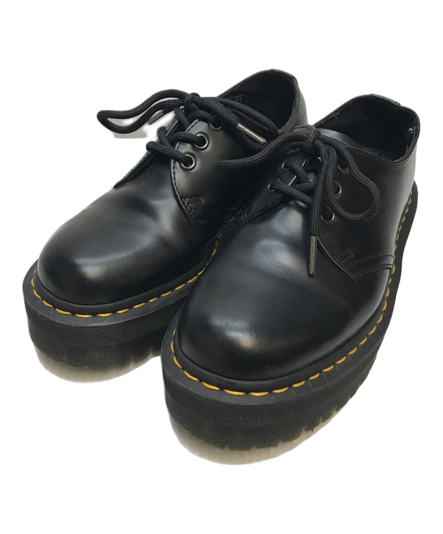 希少❣️極美品ドクターマーチン　JINELLE　3ホールレザーシューズ　ヒール　黒 ドクターマーチンdr.martens 3ホール ブラック UK5