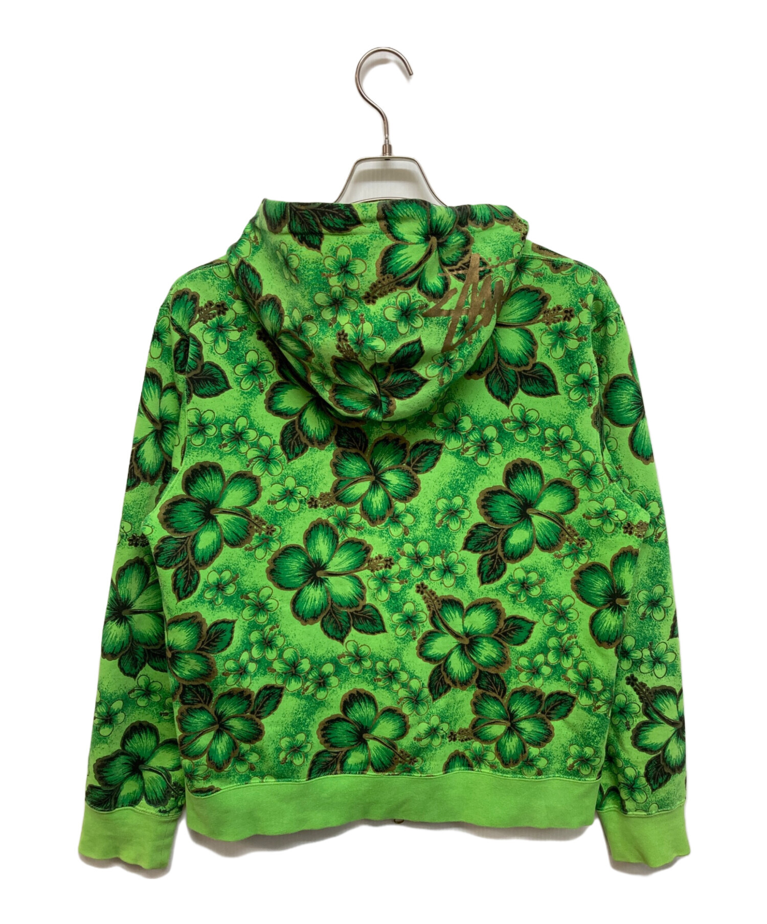 中古・古着通販】stussy (ステューシー) ジップパーカー グリーン 
