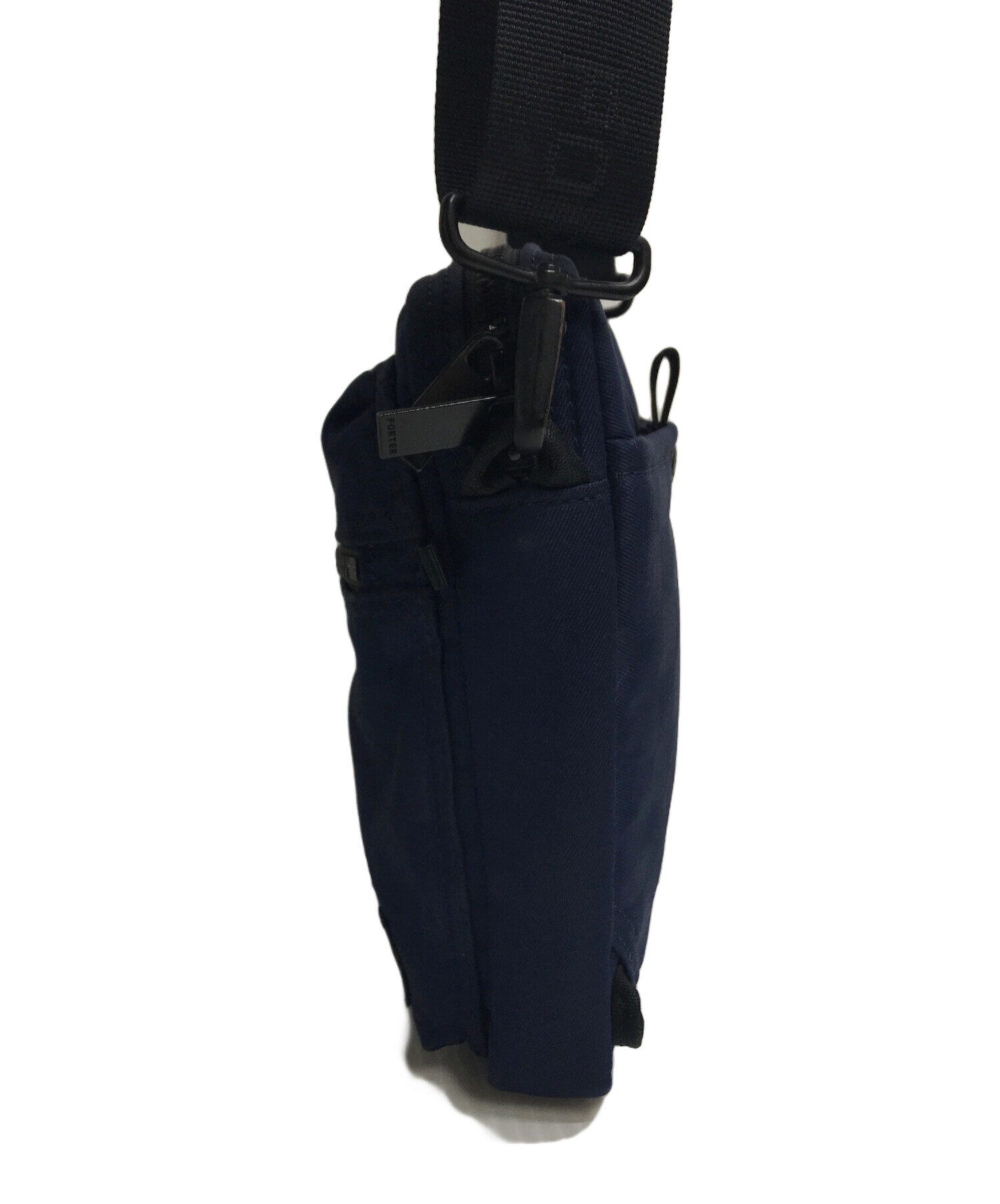 PORTER ネイビー ミニショルダーバッグ 中古・古着通販】PORTER (ポーター) SKIDミニショルダーバッグ