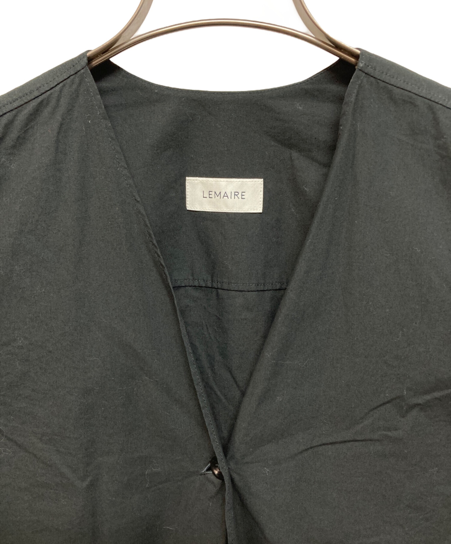 中古・古着通販】LEMAIRE (ルメール) ノーカラージャケット ブラック