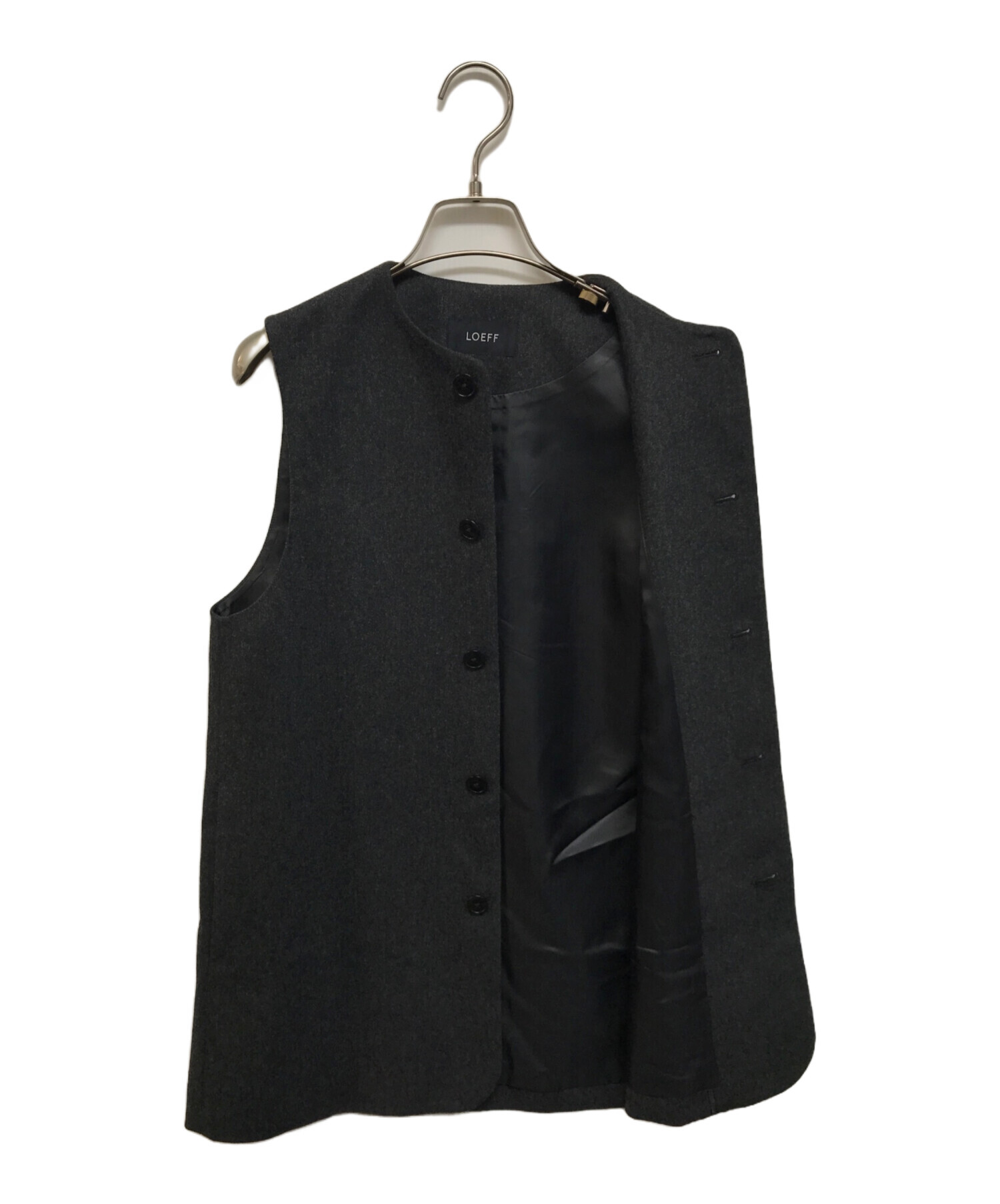 中古・古着通販】LOEFF (ロエフ) ポプリンベスト グレー｜ブランド