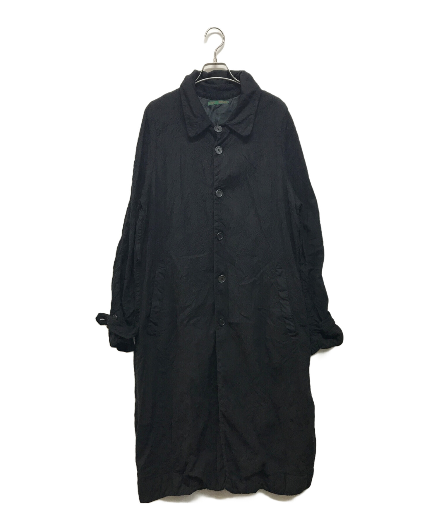 CASEY VIDALENC 縮絨ウール コート ブラック XS 中古・古着通販】CASEY VIDALENC (ケイシーヴィダレンク) ステンカラー