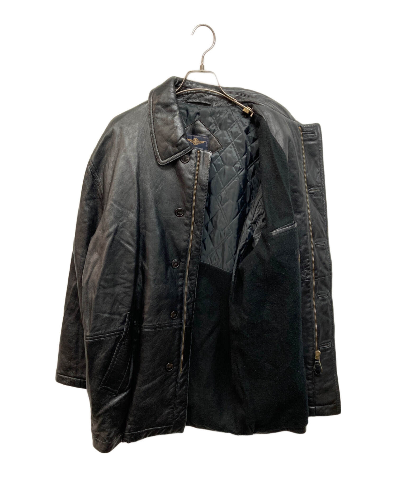 COMME CA DU MODE MEN (コムサデモードメン) レザーコート ブラック 