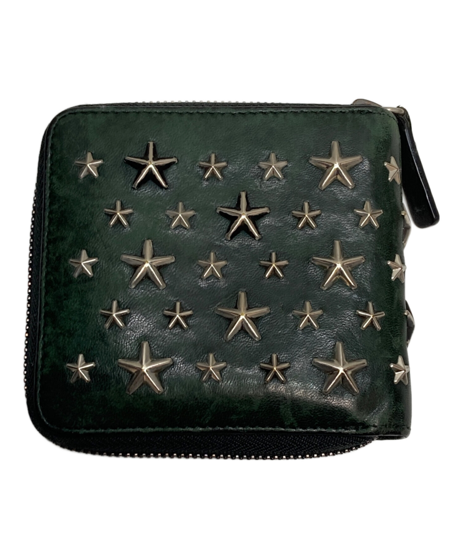 JIMMY CHOO 二つ折り財布 モスグリーン 中古・古着通販】JIMMY CHOO (ジミーチュウ) 財布 グリーン｜ブランド