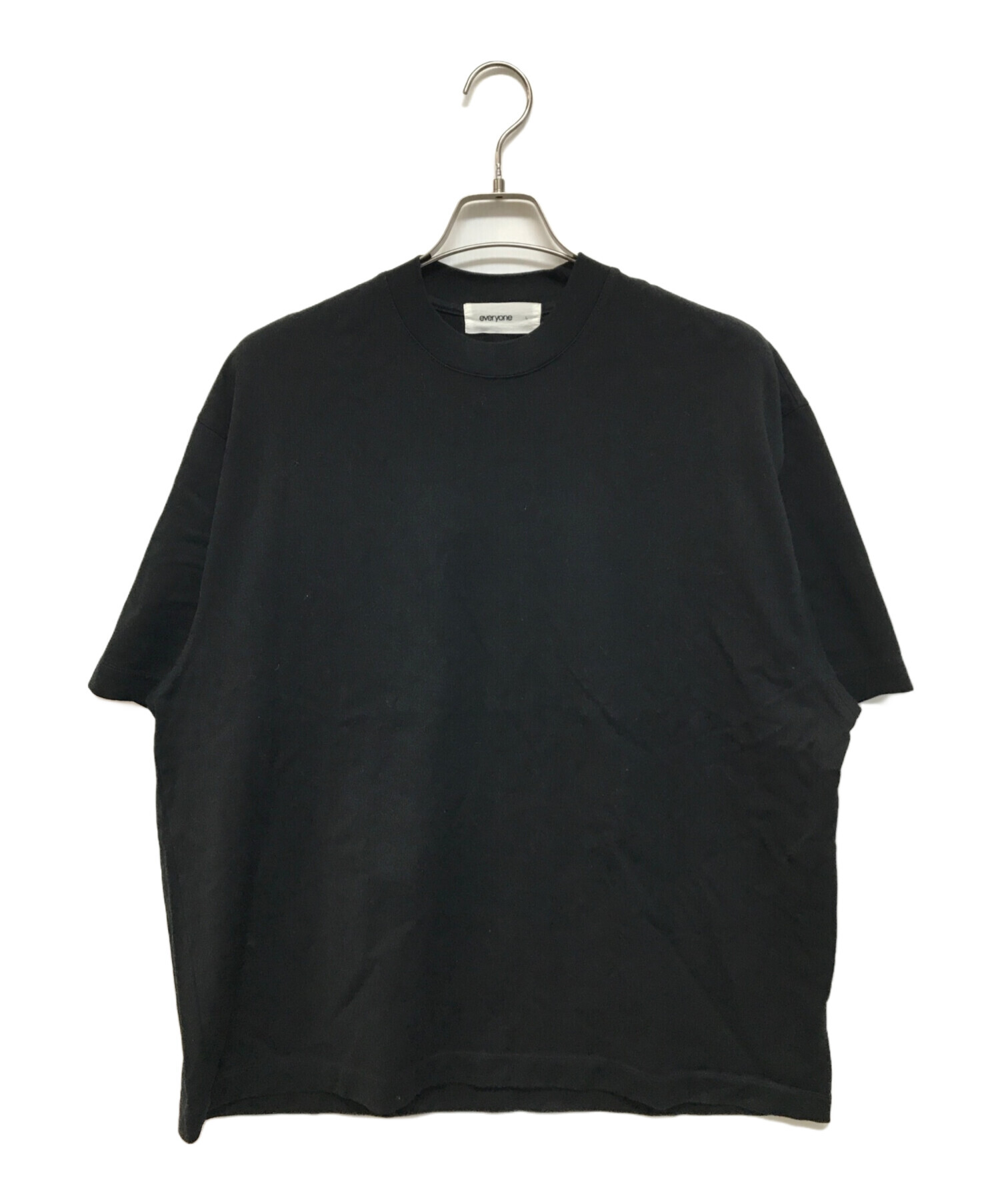 新品 everyone luxury cotton back logo short sleeve tee shirt BLACK 