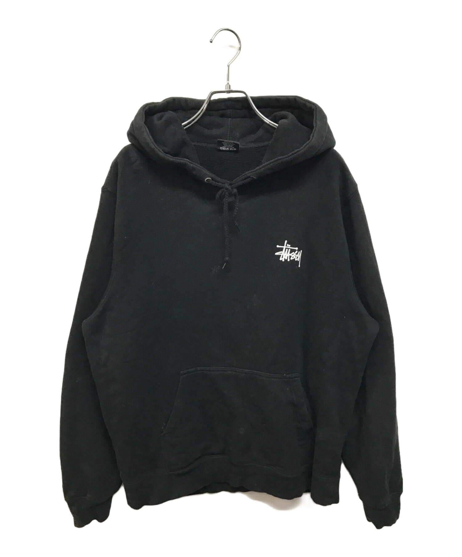 Stussy ブラック フーディー Mサイズ 中古・古着通販】stussy (ステューシー) BASIC STUSSY HOOD