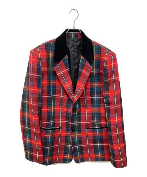 ERNEST W. BAKER レッドチェック テーラードジャケット　サイズ46 中古・古着通販】ERNEST W.BAKER (アーネストダブルベーカー) ベロア
