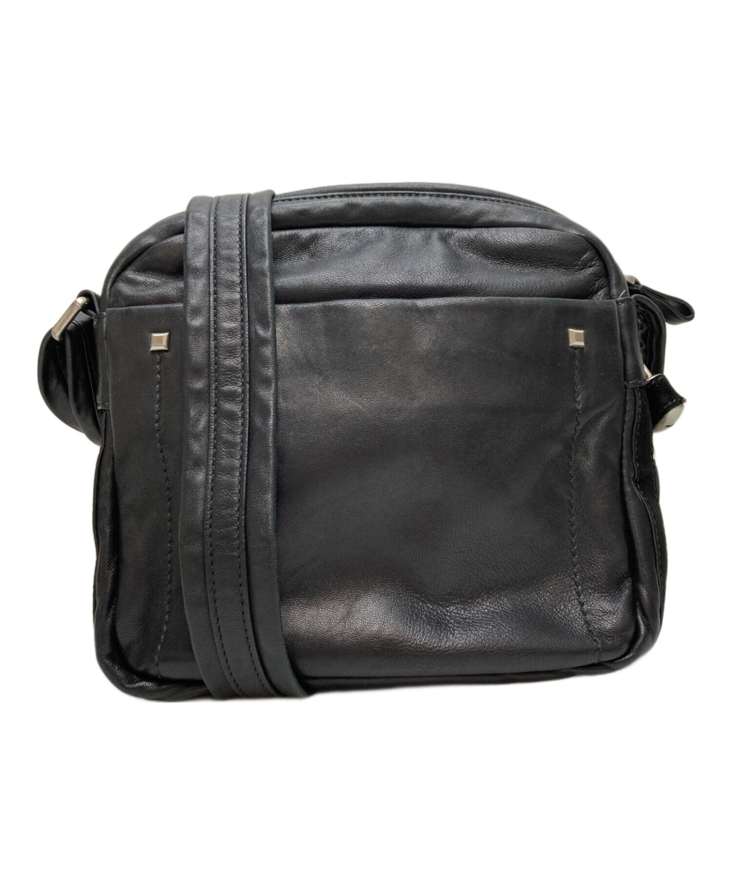 中古・古着通販】TUMI (トゥミ) レザーショルダーバッグ ブラック 