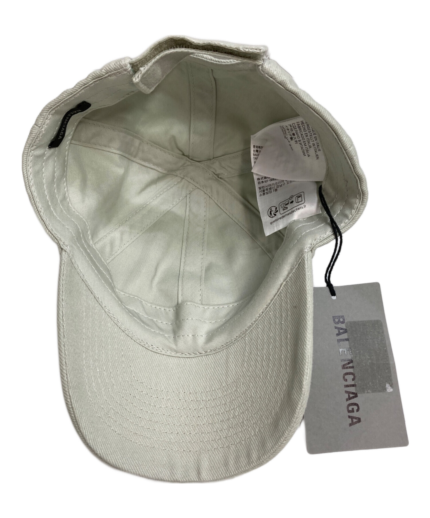 中古・古着通販】BALENCIAGA (バレンシアガ) ロゴ刺繍キャップ ライト 
