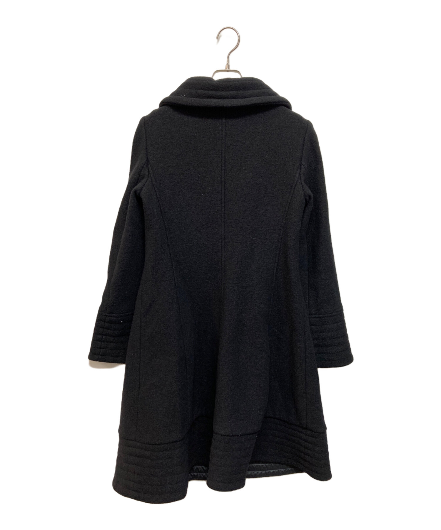 ARMANI アルマーニコレツォーニ チェスターコート ブラック リブ襟 ARMANI COLLEZIONI アルマーニコレツィオーニ アウター ロングコート