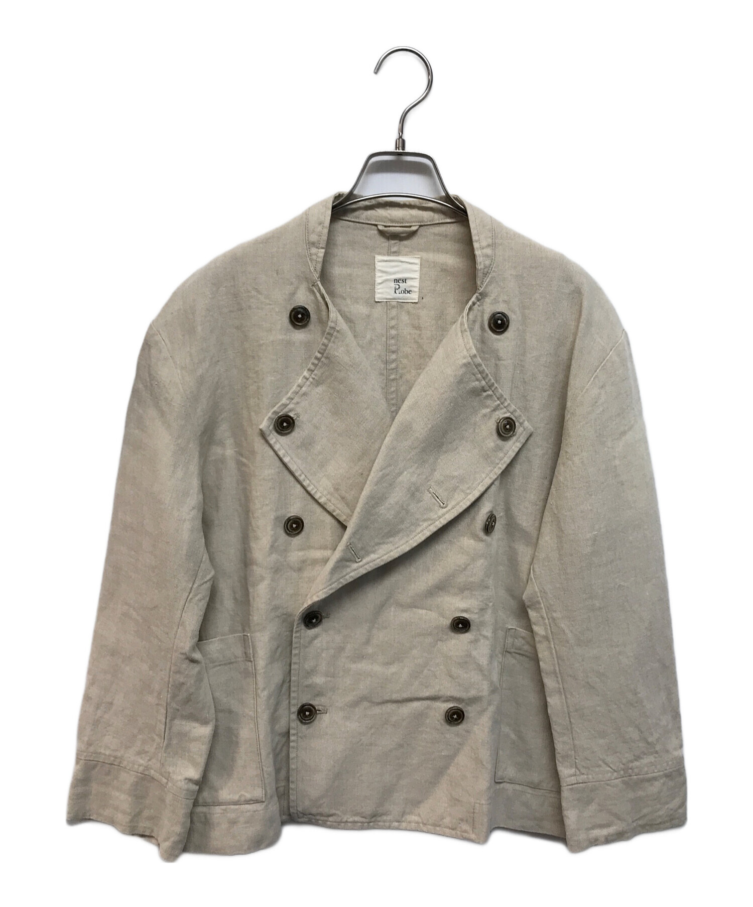 中古・古着通販】nest Robe (ネストローブ) リネンジャケット ベージュ 
