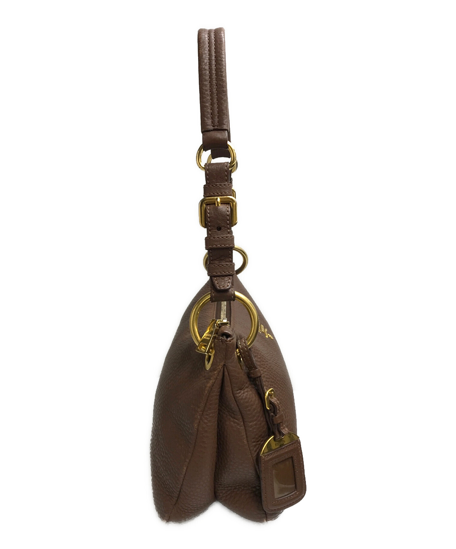 中古・古着通販】PRADA (プラダ) レザーワンショルダーバッグ ブラウン