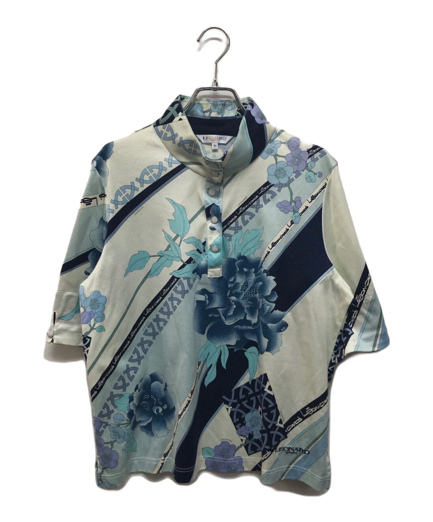 中古・古着通販】LEONARD (レオナール) 花柄カットソー ブルー サイズ 