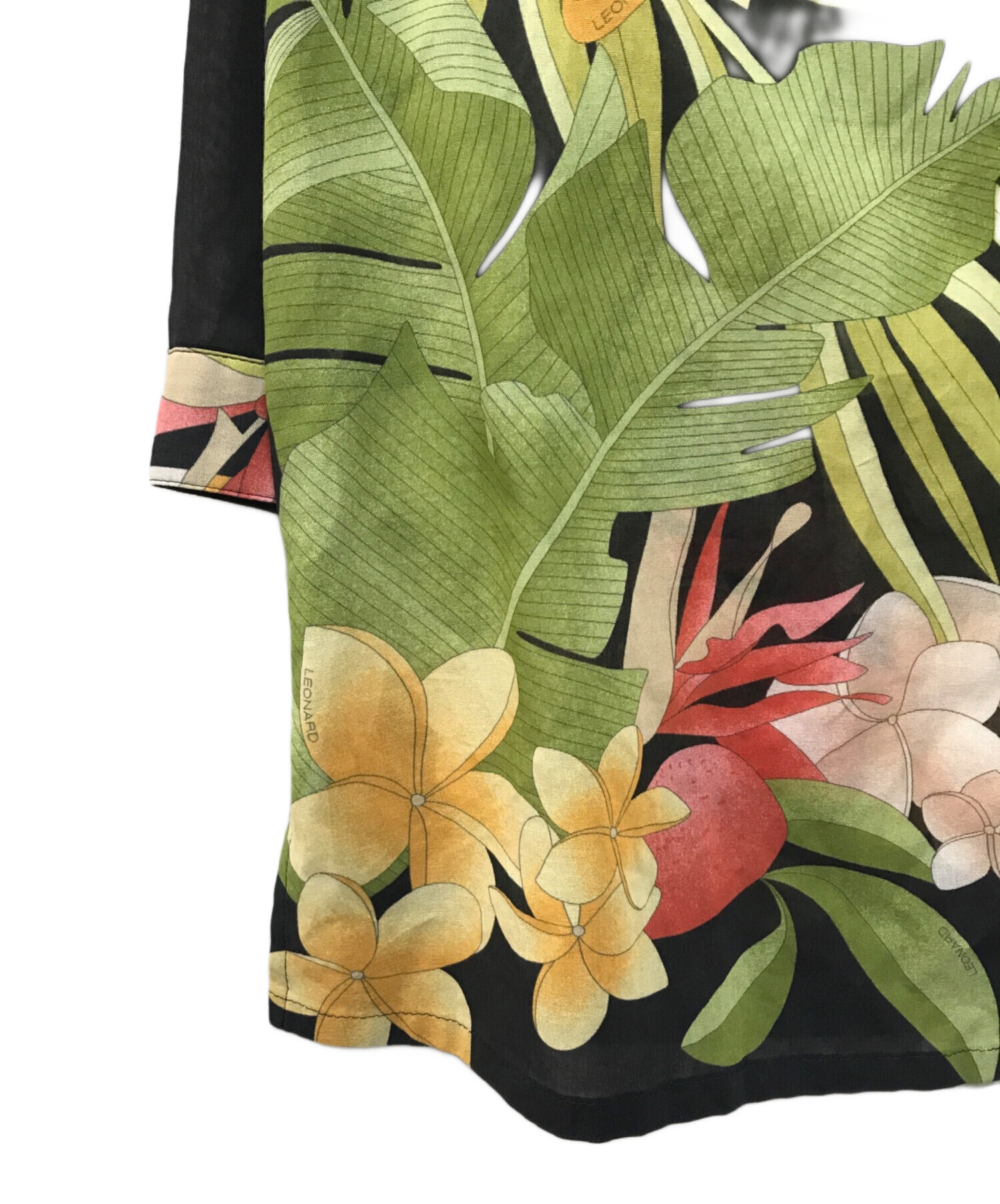 中古・古着通販】LEONARD (レオナール) 花柄シアーシャツ ブラウン 