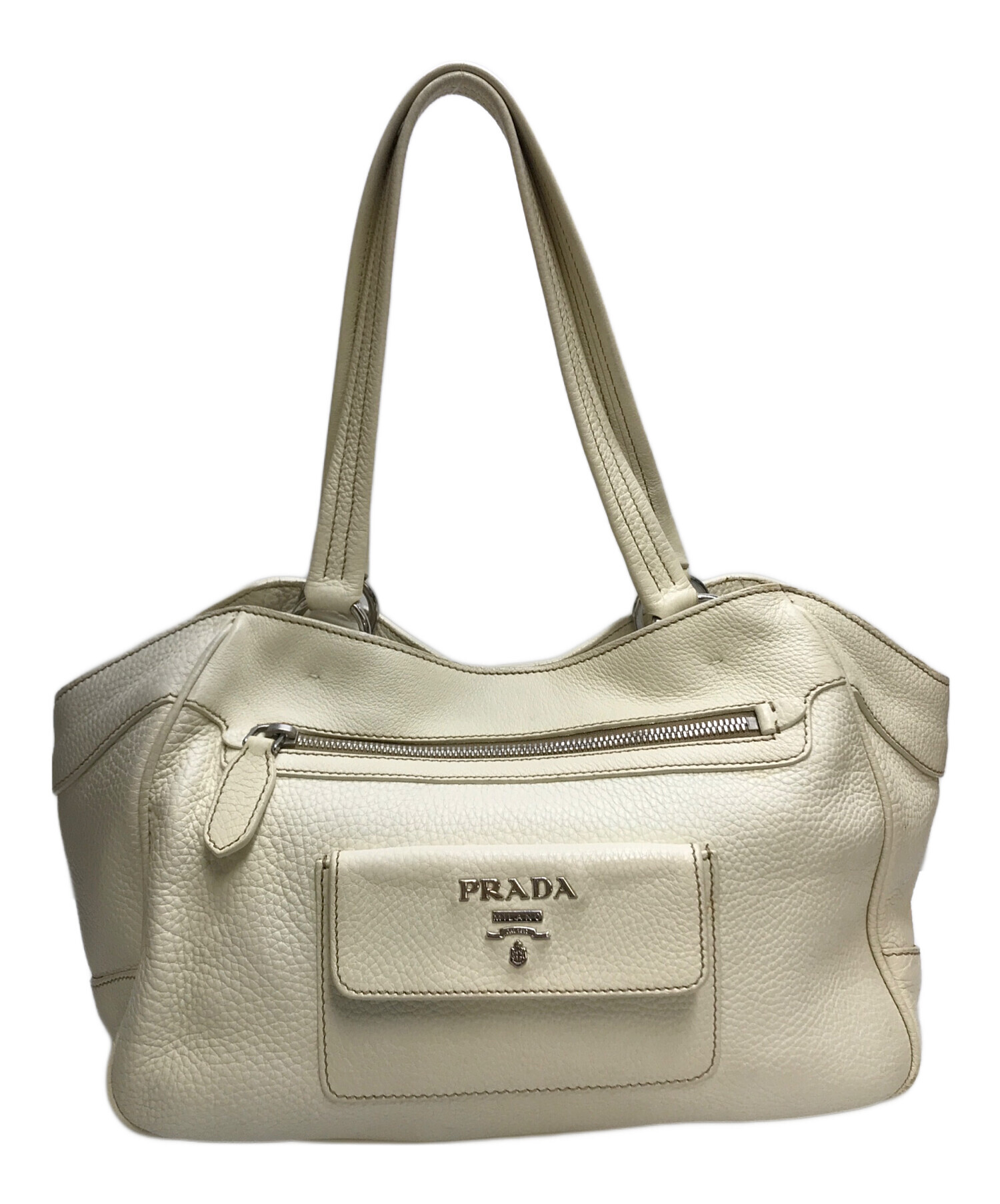 中古・古着通販】PRADA (プラダ) レザートートバッグ ホワイト
