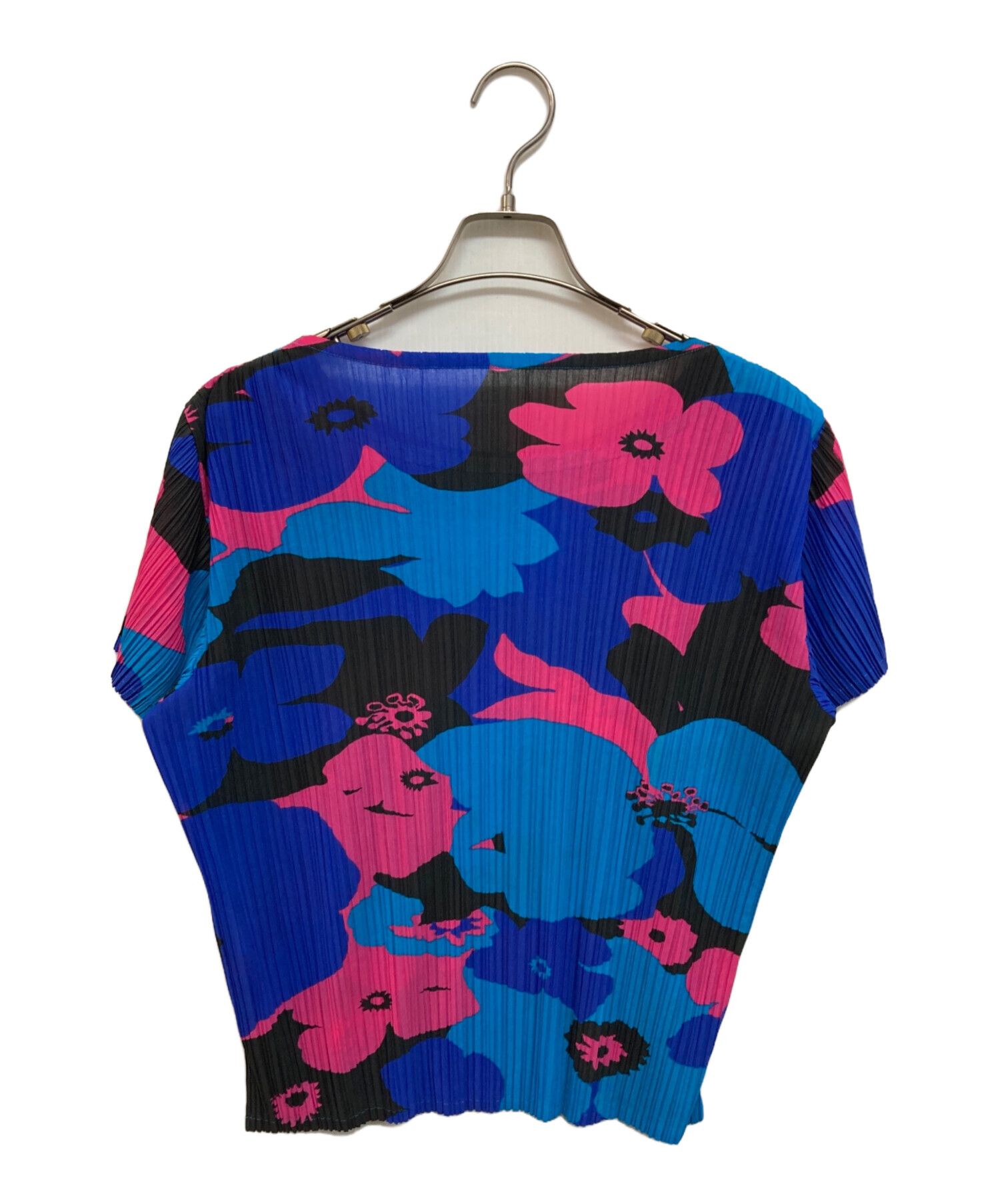 美品　プリーツプリーズ　サイズ3　花柄　フラワープリントカットソー 極美品 プリーツプリーズ フラワー プリント カットソー マルチ