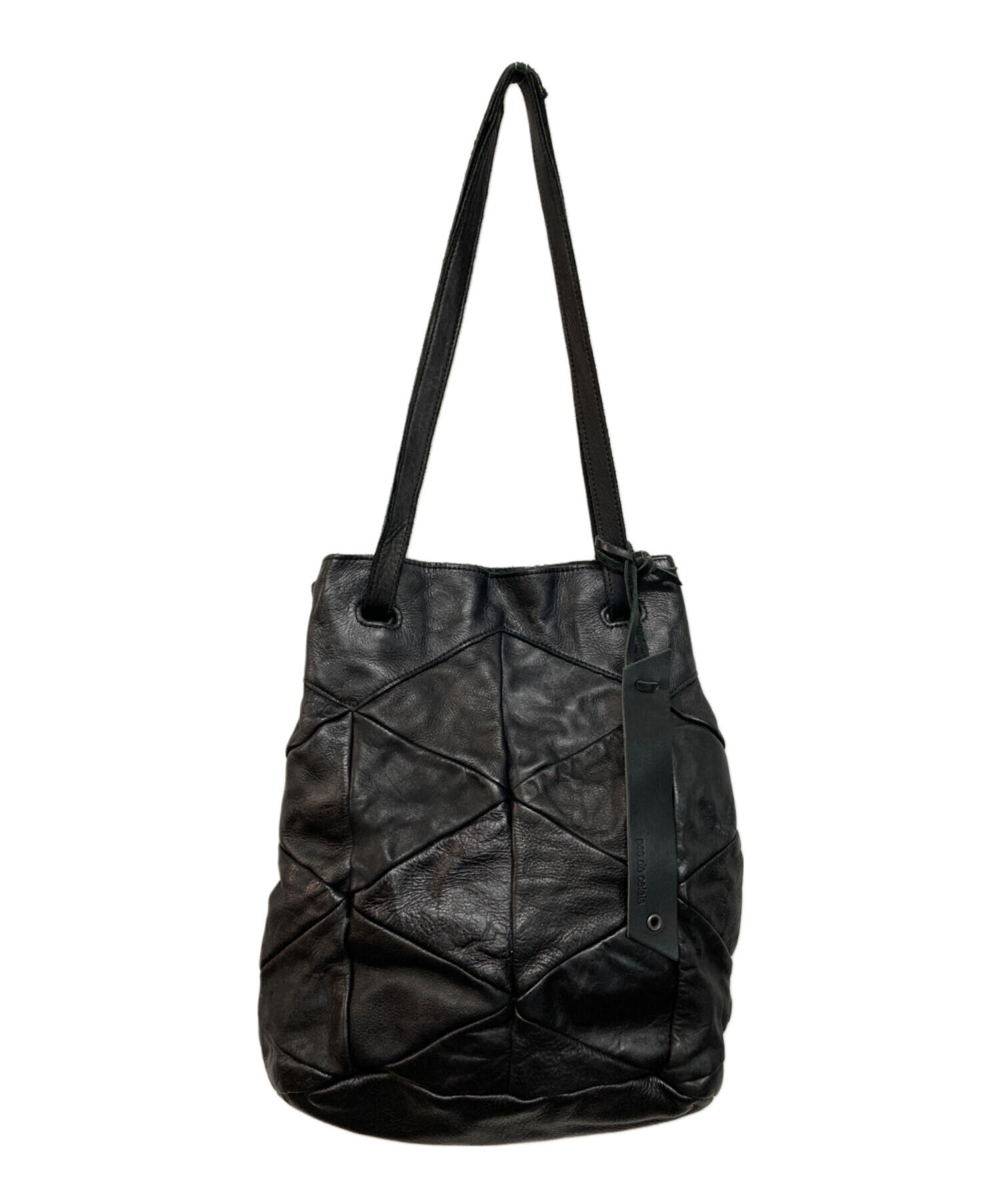 pas de calais 黒パッチワークレザーバッグ未使用品 中古・古着通販】pas de calais (パドカレ) パッチワークレザー 巾着