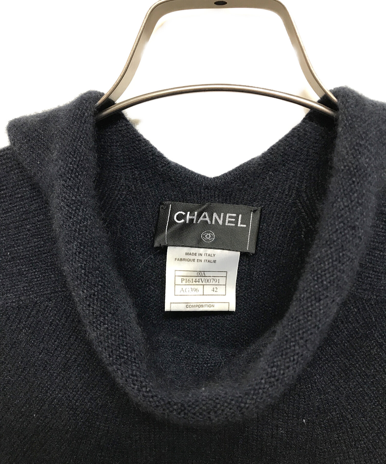 中古・古着通販】CHANEL (シャネル) カシミヤニット半袖ワンピース