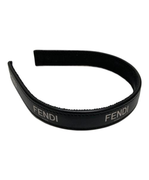 値下げ本日まで】FENDI ロゴ入りヘアバンド ブラック・ブラウン 値下げ