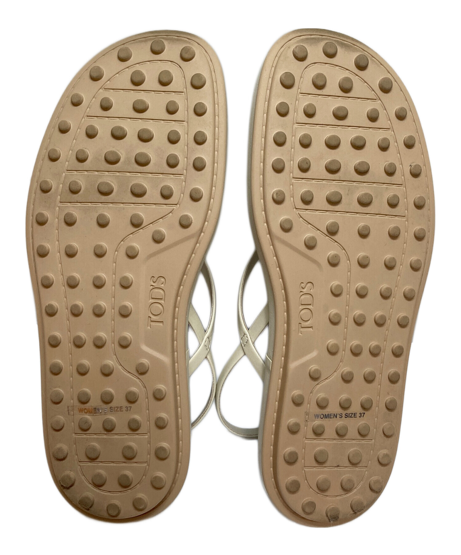 中古・古着通販】TOD'S (トッズ) レザーサンダル ベージュ サイズ:37