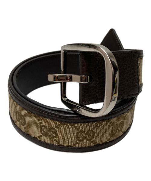 中古・古着通販】GUCCI (グッチ) レザーGGキャンバス切替ベルト