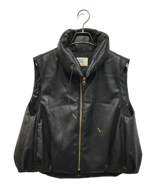Margaux Vintage ブラック ダウンベスト T1819 MARGAUX VINTAGE (マルゴーヴィンテージ) ダイヤモンドキルトダウン