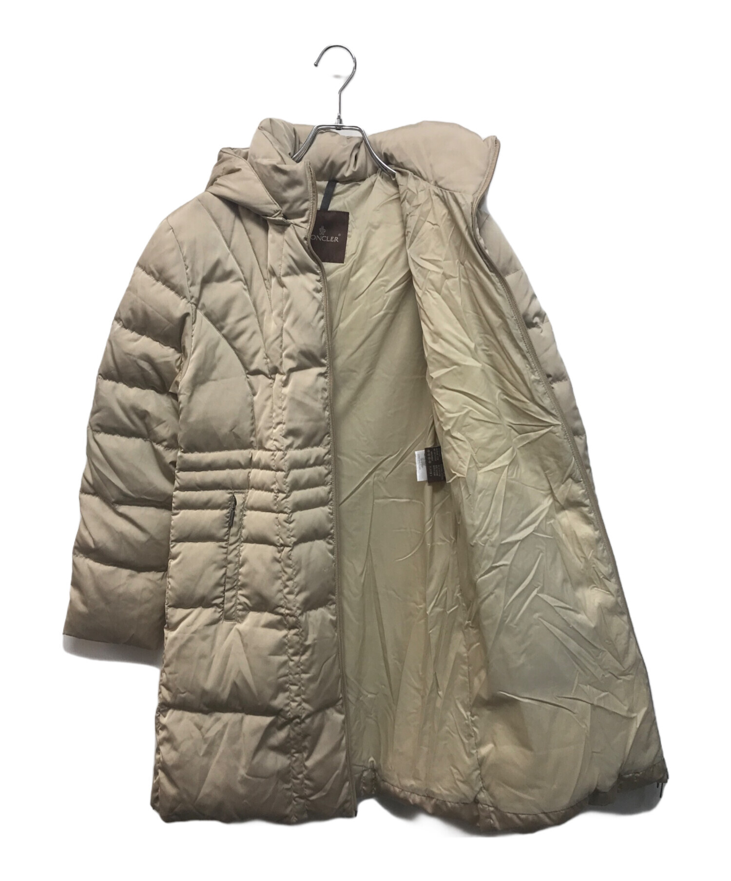 中古・古着通販】MONCLER (モンクレール) コート ベージュ サイズ:SIZE 