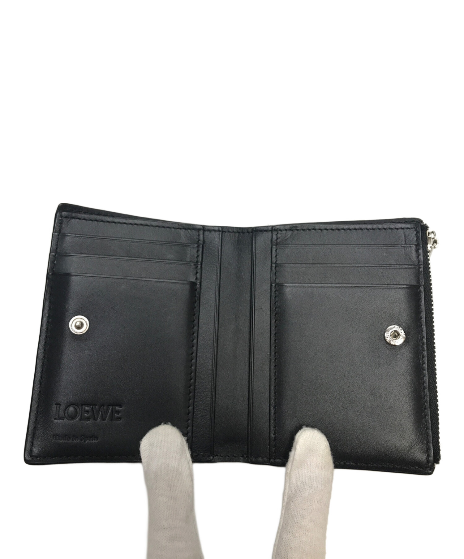 LOEWE スリムコンパクトウォレット　ブラック　新品未使用 LOEWE ロエベ メンズ パズル スリム コンパクト ウォレット 財布
