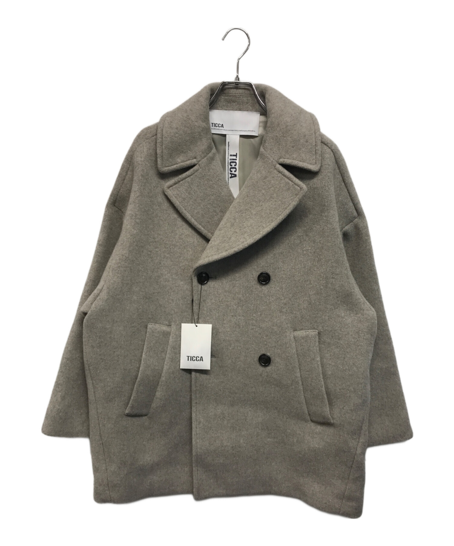 中古・古着通販】ticca (ティッカ) Pコート グレー サイズ:F｜ブランド