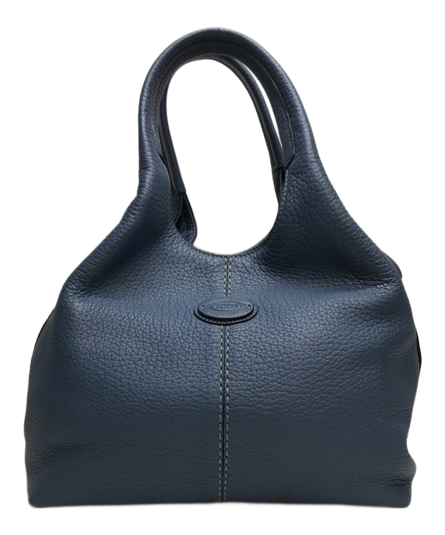 TOD'S ネイビー レザー ハンドバッグ 中古・古着通販】TOD'S (トッズ) サイドジップレザーハンドバッグ