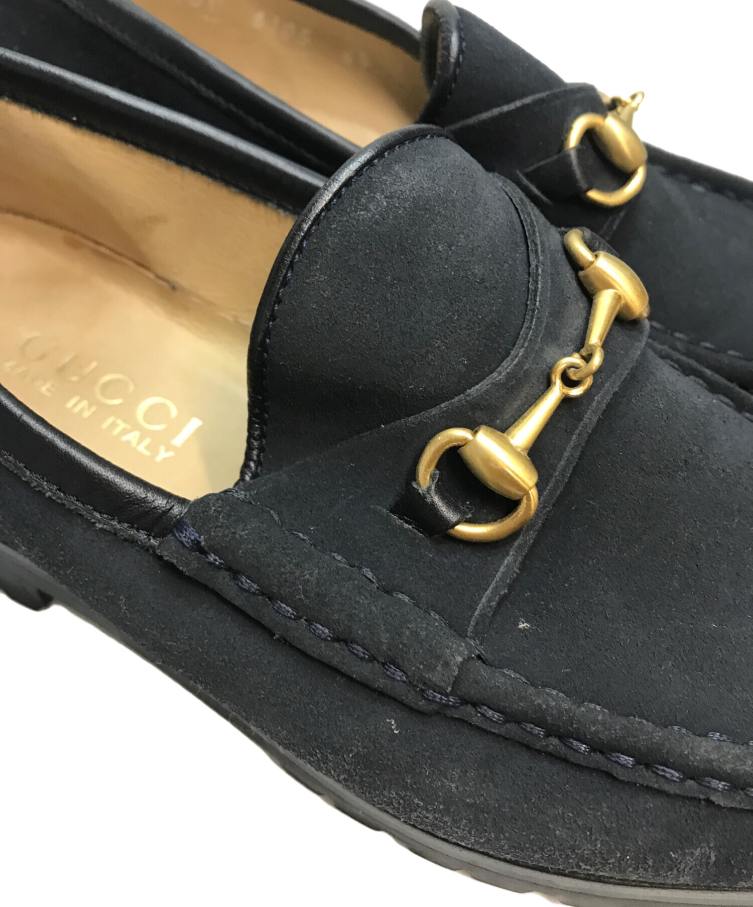 中古・古着通販】GUCCI (グッチ) ホースビットローファー ネイビー 中古・古着通販】GUCCI (グッチ) ホースビットローファー ネイビー