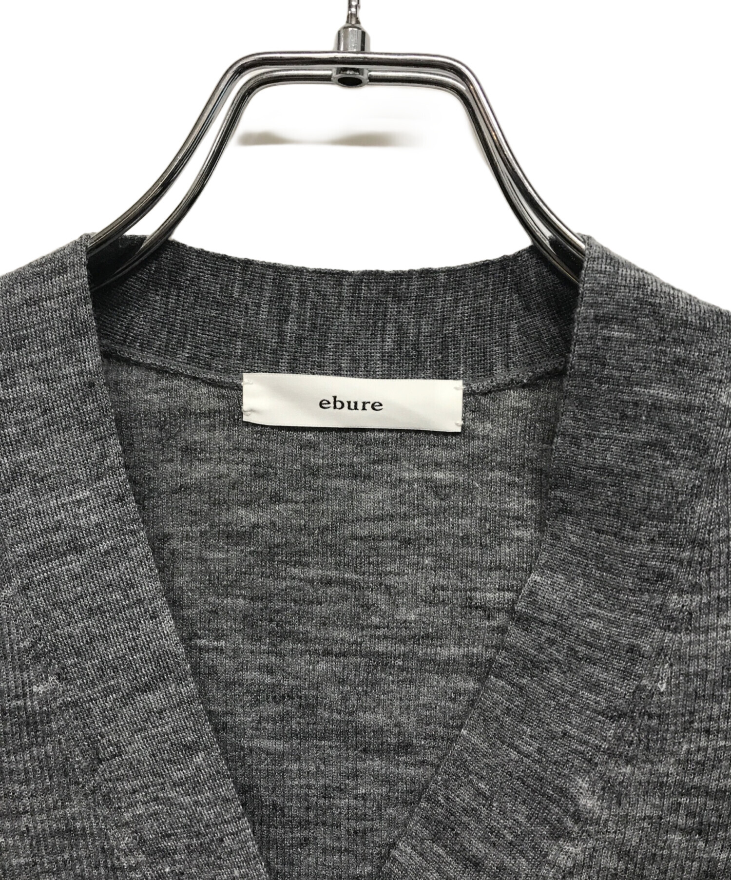 中古・古着通販】ebure (エブール) シアーリブハイゲージ Vネック