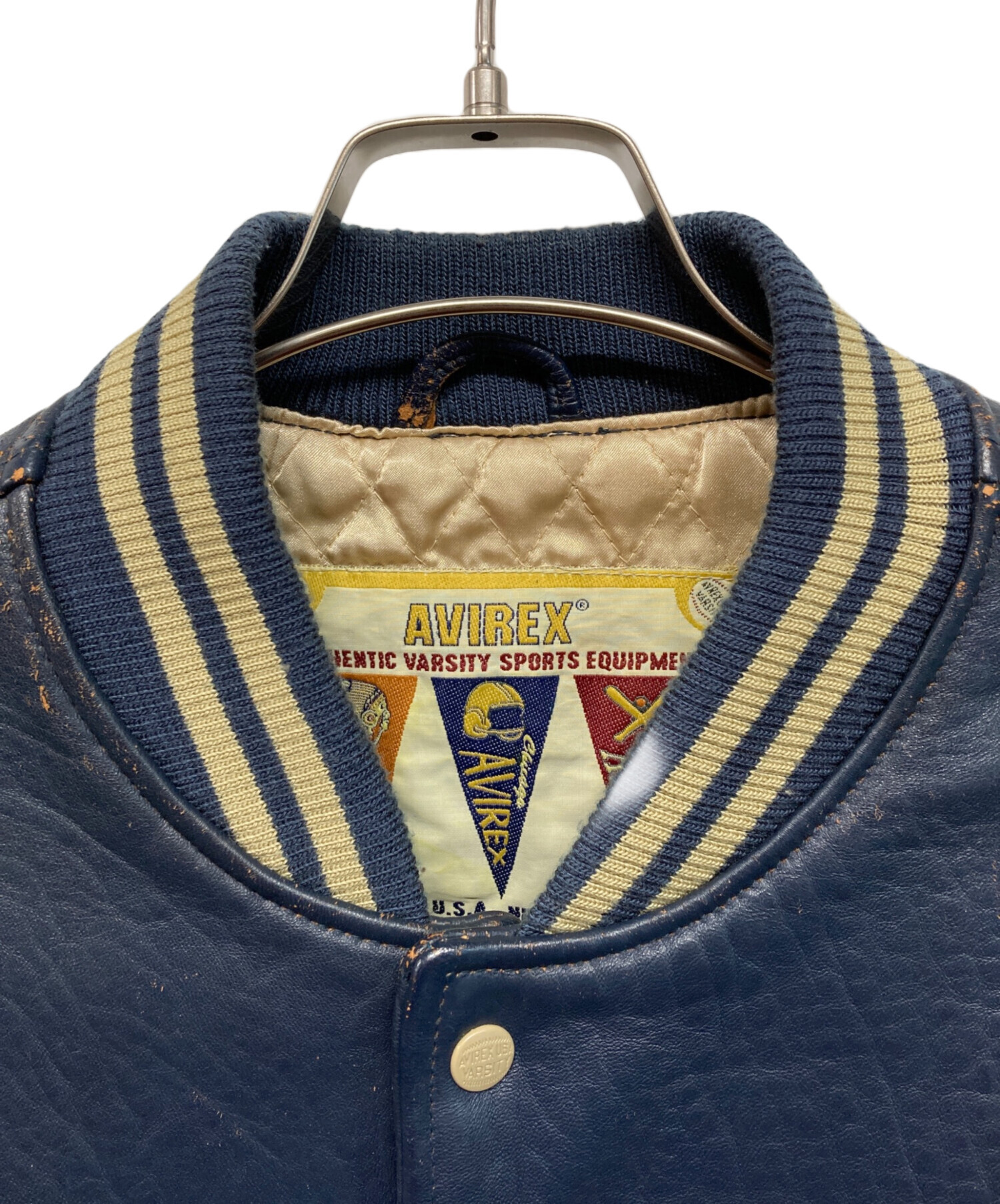 中古・古着通販】AVIREX (アヴィレックス) ラムレザースタジャン