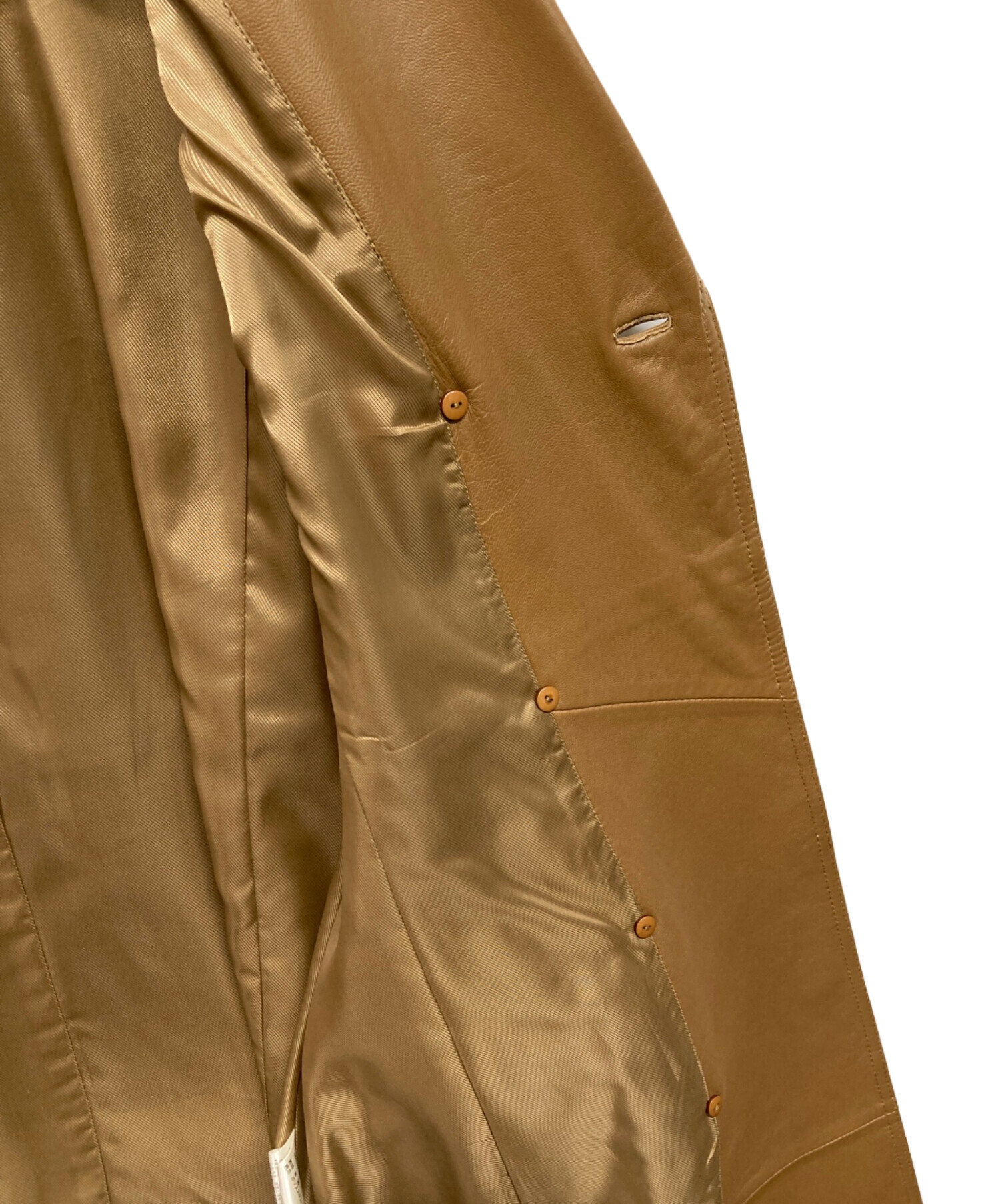 中古・古着通販】BALMAIN (バルマン) ラムレザーコート ブラウン