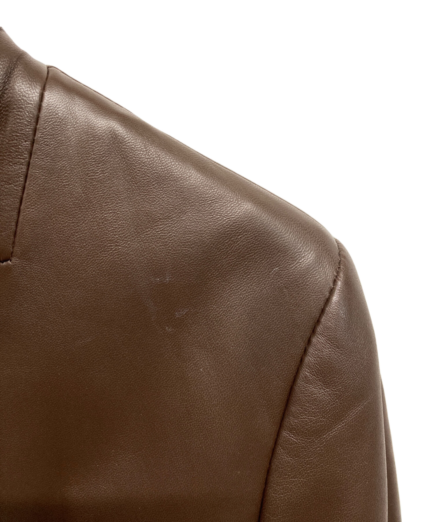 中古・古着通販】BALMAIN (バルマン) ラムレザーチェスターコート