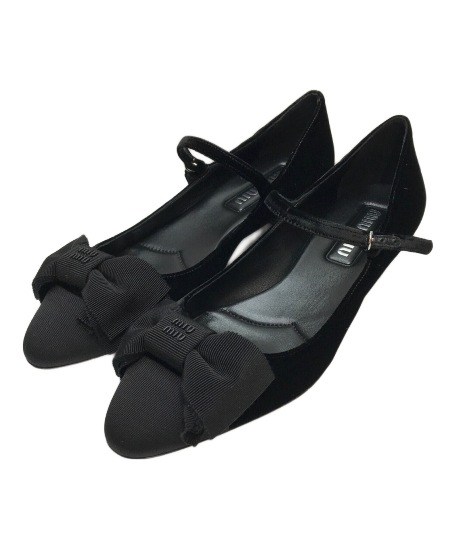 中古・古着通販】MIU MIU (ミュウミュウ) ベロアリボンパンプス