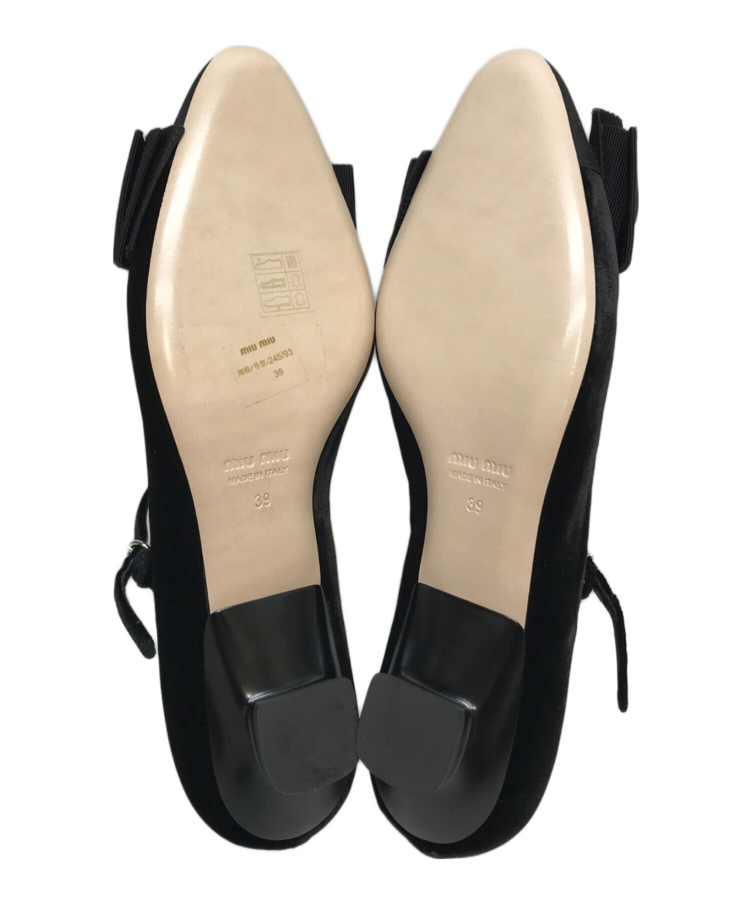 新品未使用MIU MIU ミュウミュウ リボンパンプス 36 ブラック エナメル 中古・古着通販】MIU MIU (ミュウミュウ) エナメルリボンパンプス