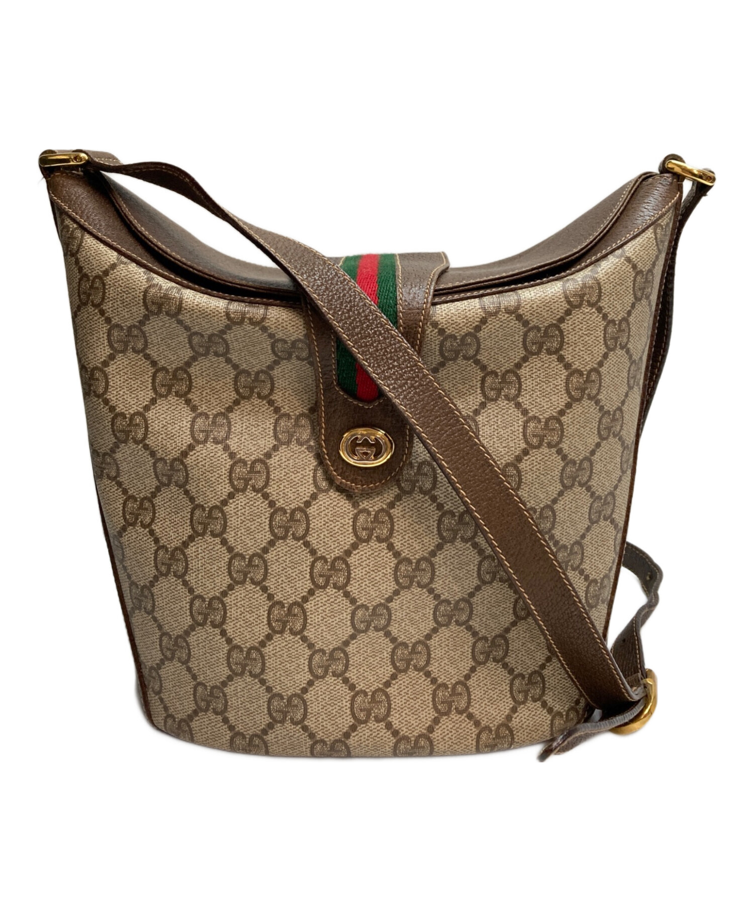 中古・古着通販】GUCCI (グッチ) バケツ型ショルダーバッグ ブラウン