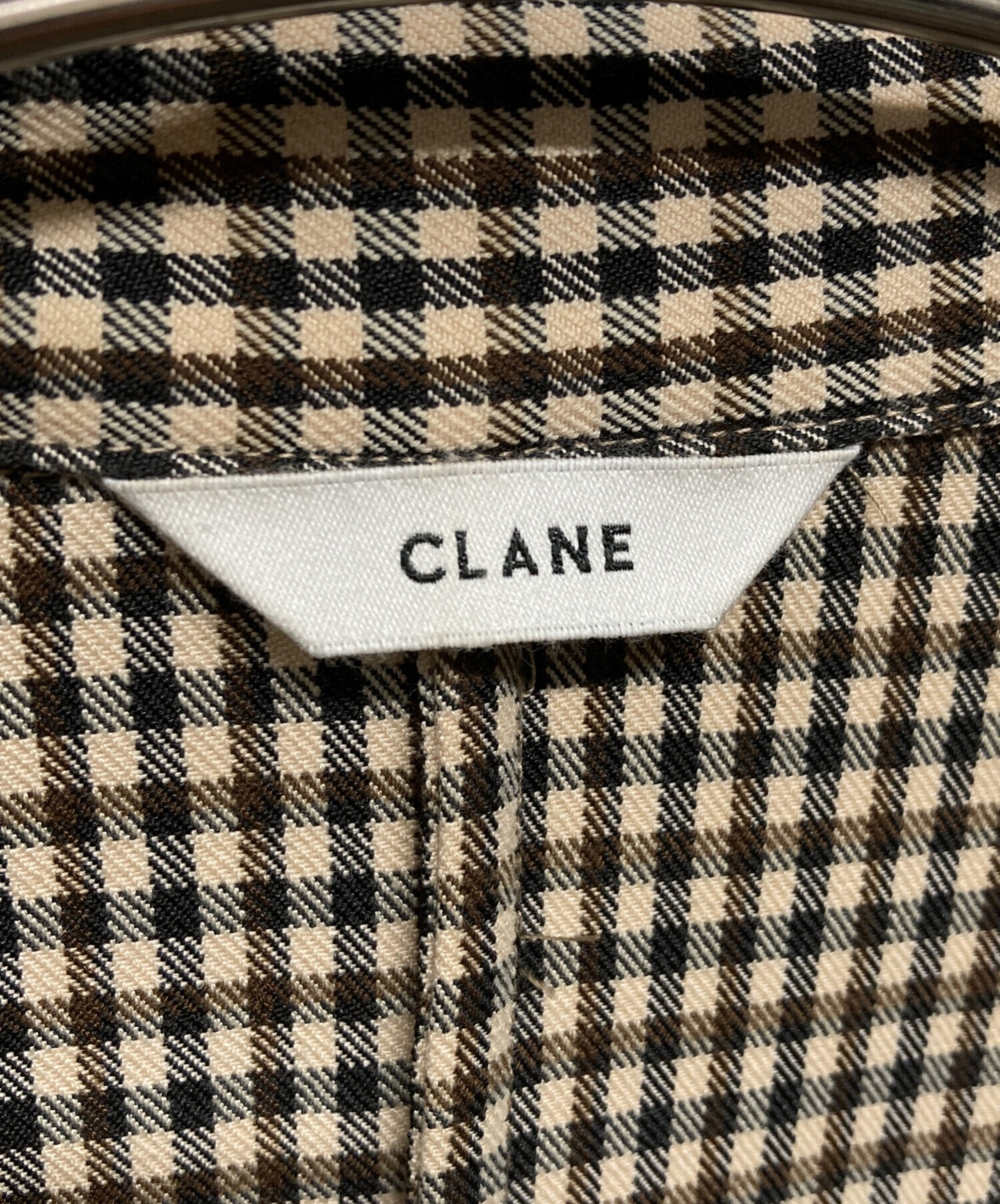 中古・古着通販】CLANE (クラネ) POWER SHOULDER CHECK SHIRT ONEPIECE