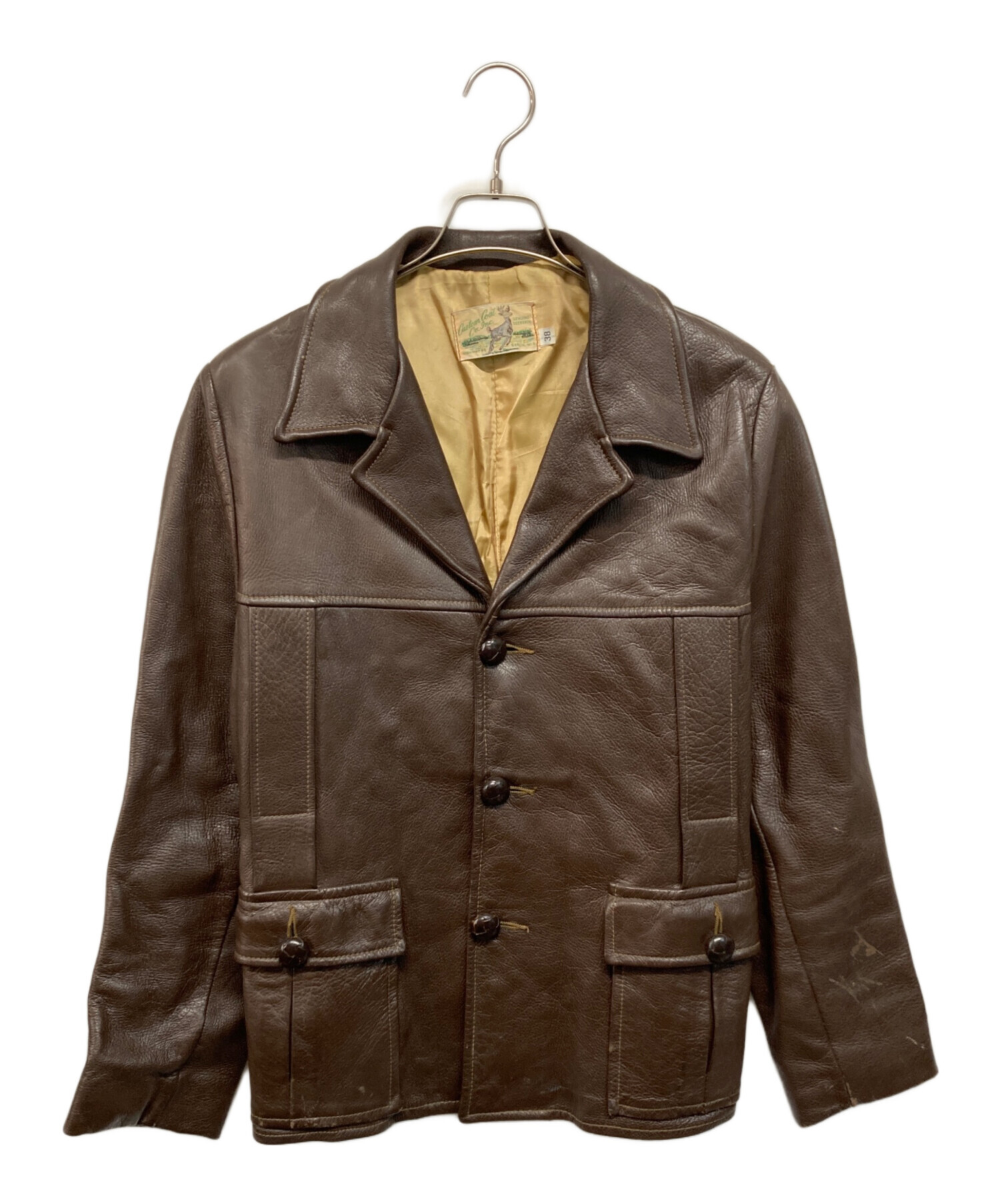 ア*ー様 60s 国産　ヴィンテージ ブラウンレザージャケット 中古・古着通販】Custom Coat (カスタム コート) 50'S～60'Sレザー