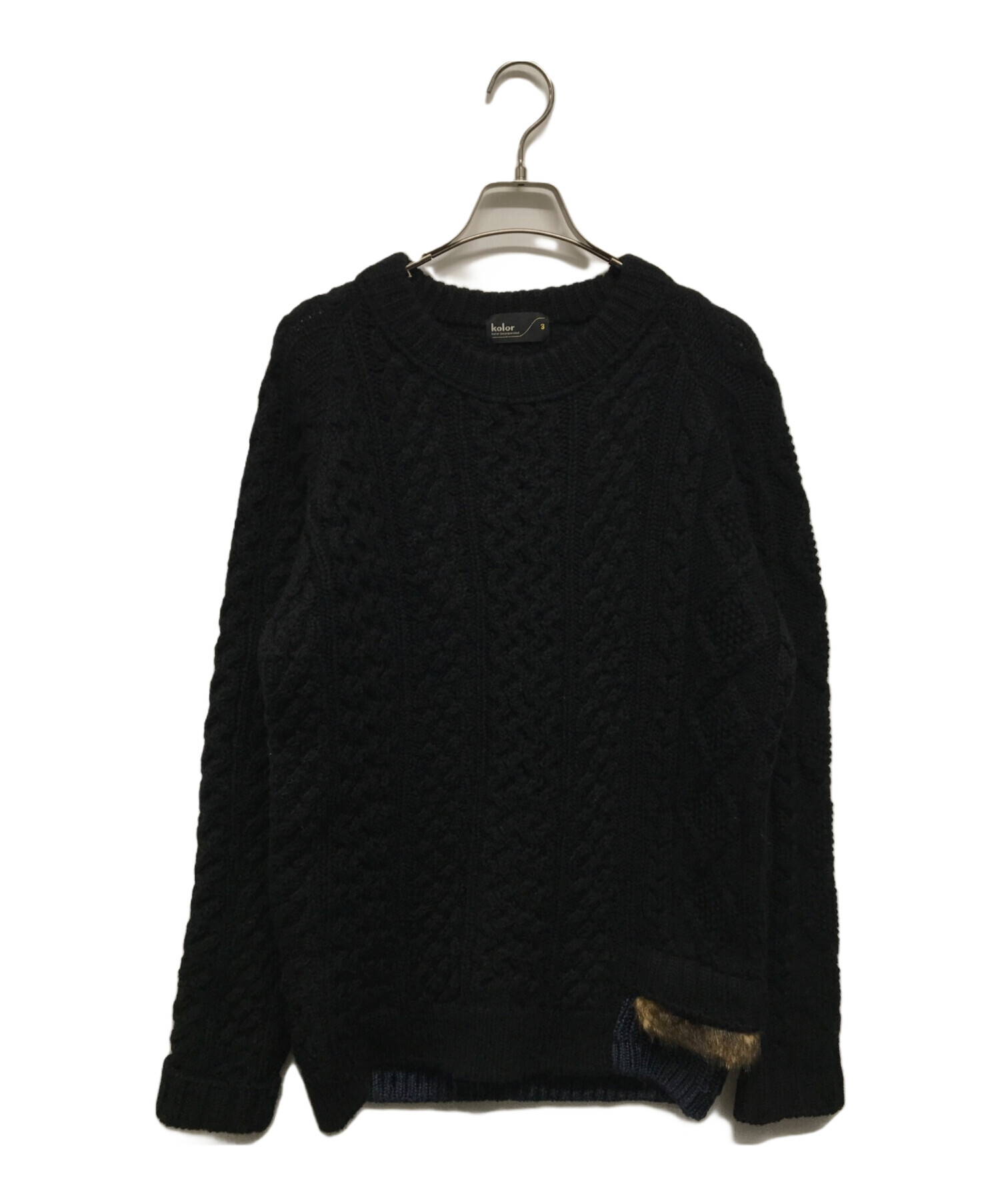中古・古着通販】KOLOR (カラー) 17AW フェイクファー付ケーブル 