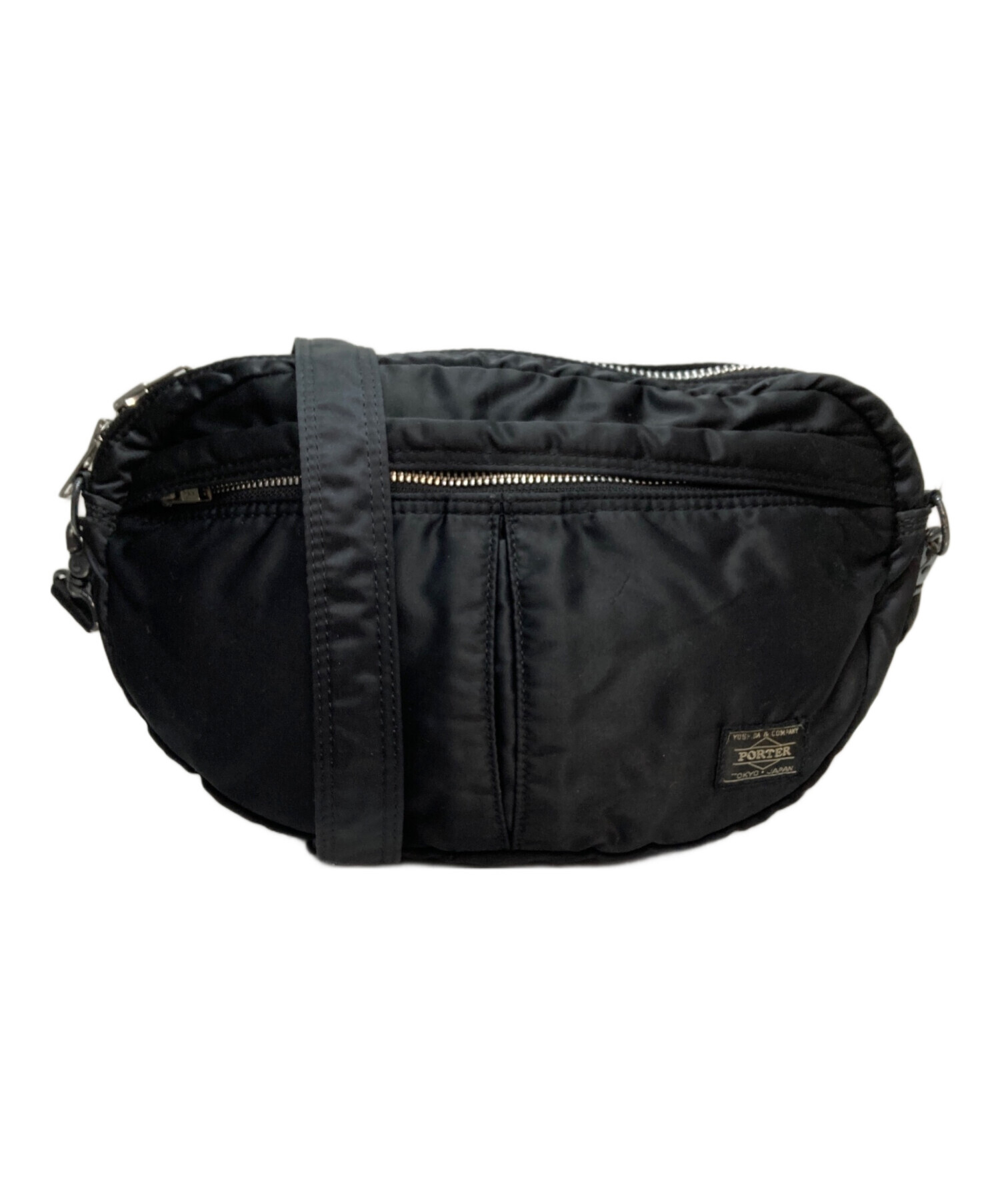 PORTER ポーター ハーフムーン ナイロン ショルダーバッグ 黒 中古・古着通販】PORTER (ポーター) ハーフムーンショルダーバッグ