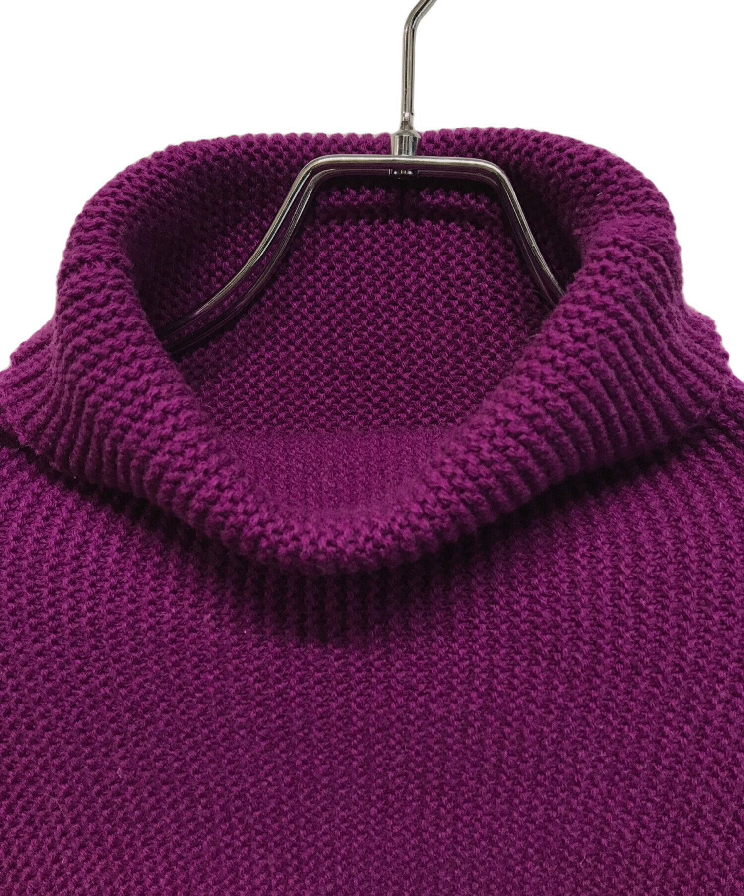 me ISSEY MIYAKE 変形カットソー ハイネック パープル ワッフル 中古