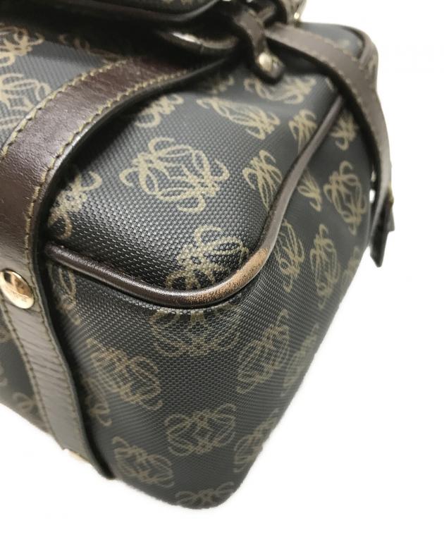 中古・古着通販】LOEWE (ロエベ) アナグラム総柄ハンドバッグ ブラウン