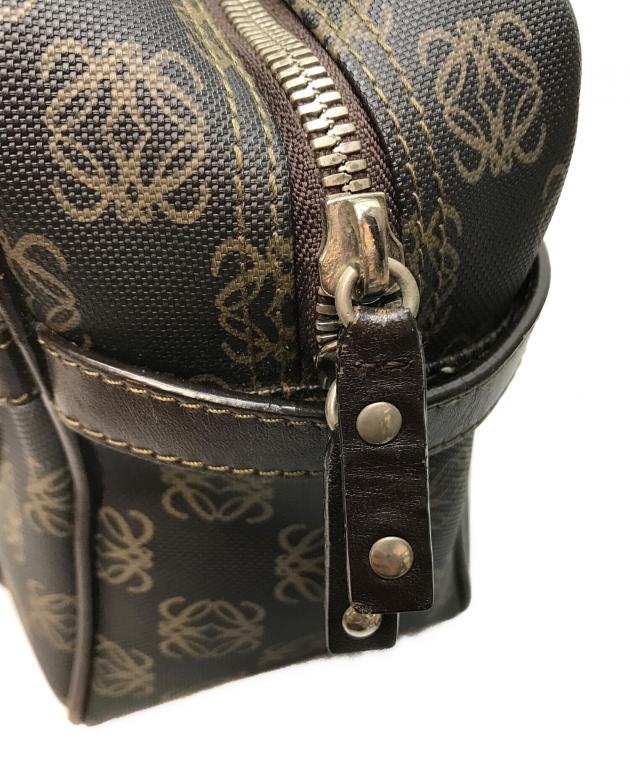 中古・古着通販】LOEWE (ロエベ) アナグラム総柄ハンドバッグ ブラウン