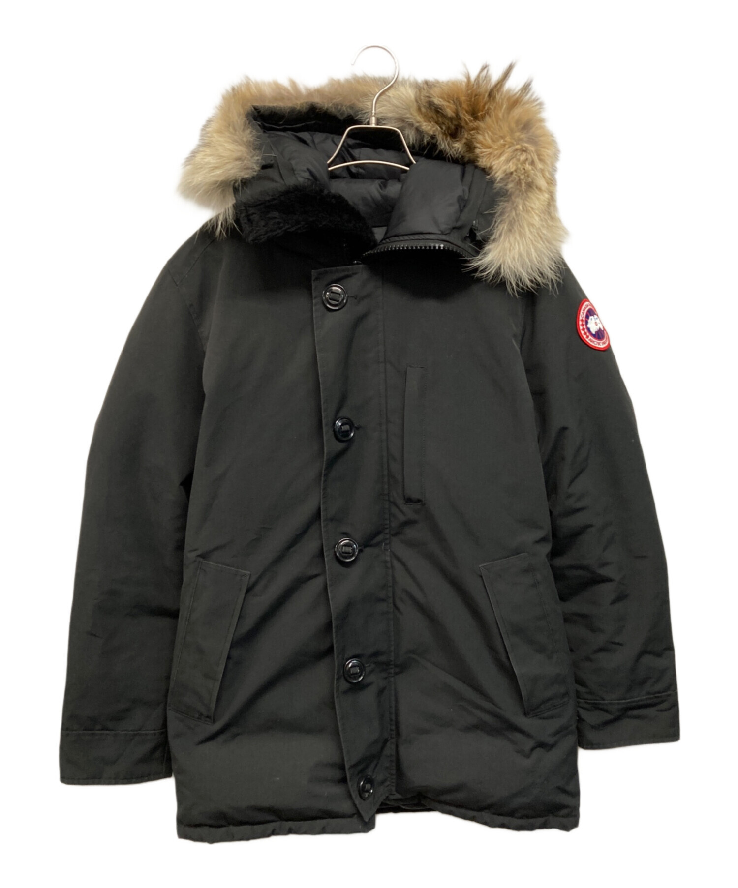   カナダグース ダウンジャケット 黒 コヨーテファー付き 中古・古着通販】CANADA GOOSE (カナダグース) ジャスパー コヨーテ